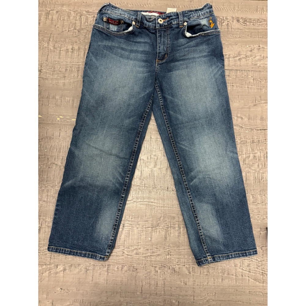Baby Phat Authentic Jeans Womens 11 Capri‎ Cropped Y2K Denim Cat Logo Blue